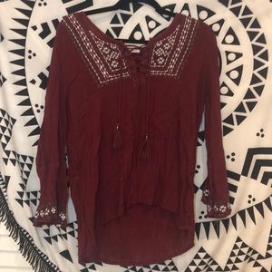 Red Blouse with Cute Detailing